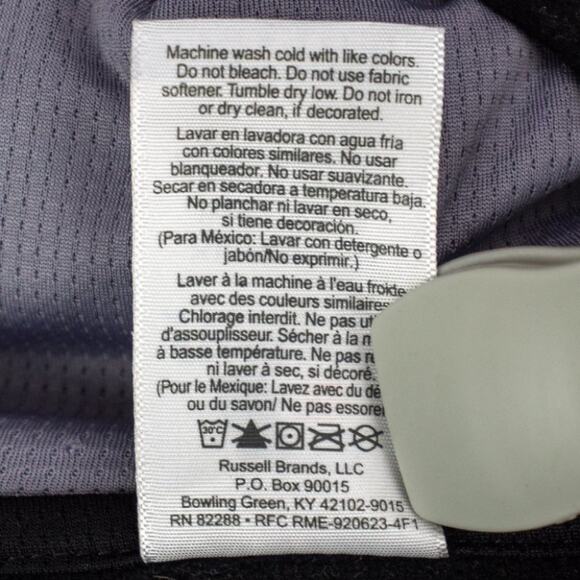 Russell Athletic Hoodie Men's XL Black Pullover Kangaroo Pocket Dri Power Logo - Picture 6 of 8